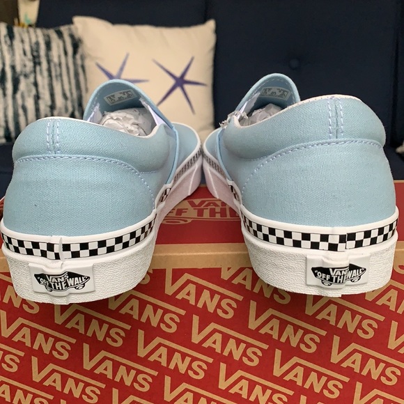 VANS CLASSIC SLIP-ON CHECK FOXING COOL BLUE WMNS - Picture 10 of 17